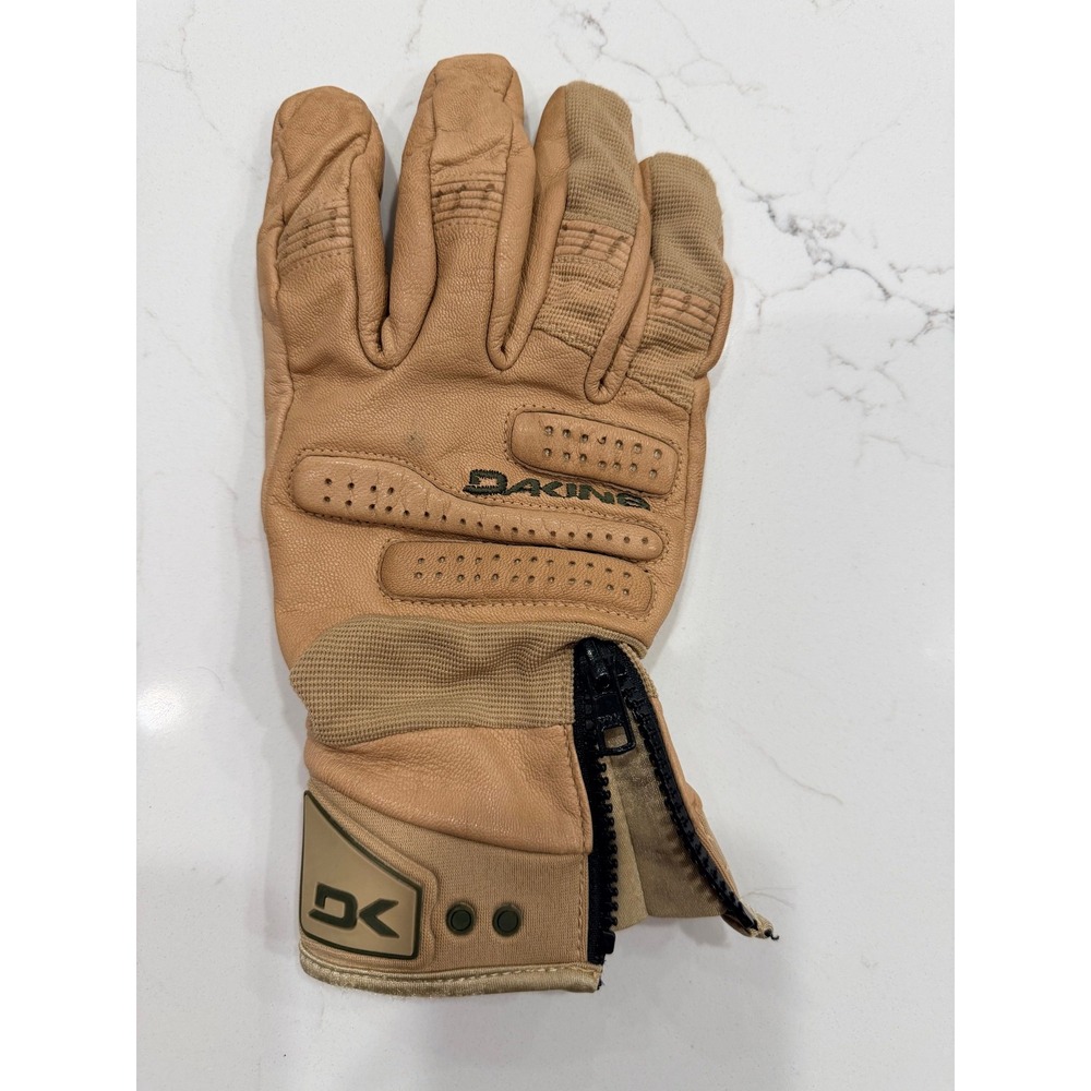 ONE Dakine Mustang Mens Gloves Size L Tan Genuine Leather Ski Snowboard